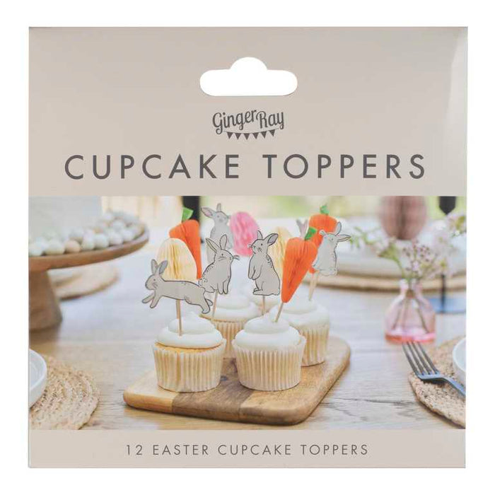 Gingerray - Cupcake Topper Osterhase, Karotte und Ei