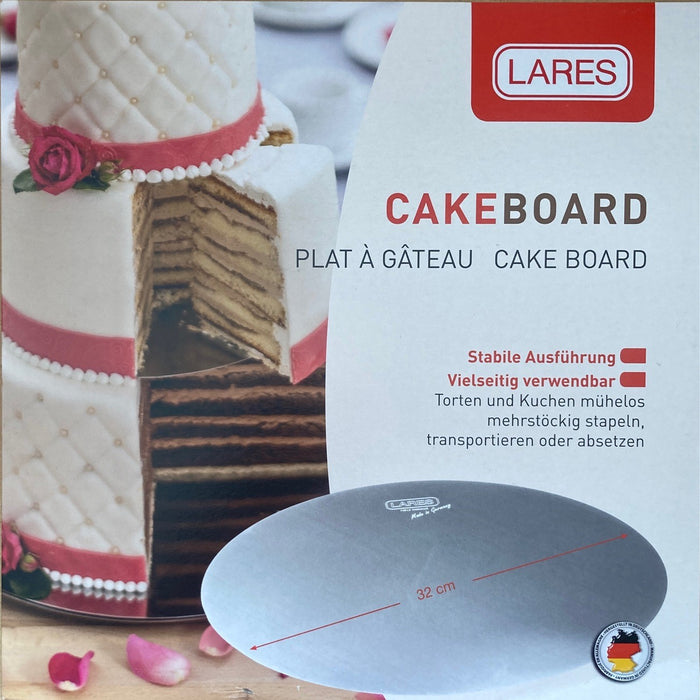 Lares - Cake Board Edelstahl 32cm Durchmesser