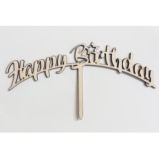 CakeTopper - Happy Birthday Stern (Holz)